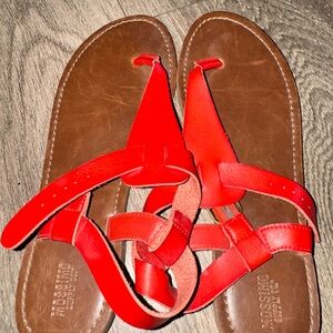Mossimo Supply Co. Red Leather Strappy Sandals